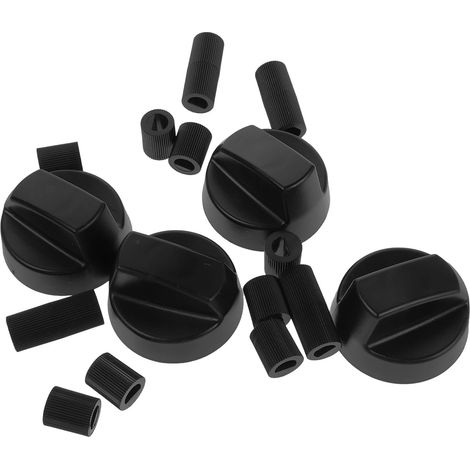 pour boutons de cuisinière et de four lot de 4 Noir (1/5)