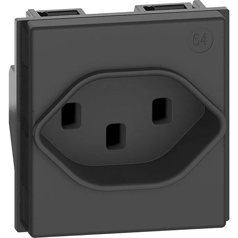 Presa 2P+T 16A 250 Vac standard Svizzera nera living now KG4164T23