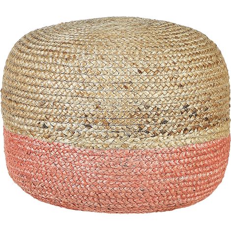 Pouf DUKI Jute Rosa
