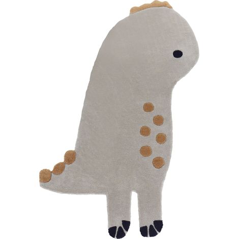 Kids Rug DINO Grey 100 x 160 cm Wool (1/5)