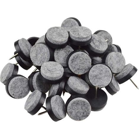 Packung mit 40 robusten runden Filzgleitern zum Annageln an Möbelbeine, Stühle, Tische, Bodenschoner, gleiten leichtgängig (schwarz, Gleiterdurchmesser: 20 mm)