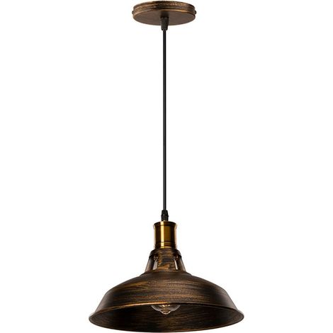 Suspension Luminaire Rétro En Métal Plafonnier D'Intérieur Lampe À Suspension Vintage Pour Cuisine, Ferme, Couloir (1PCS) (1/5)