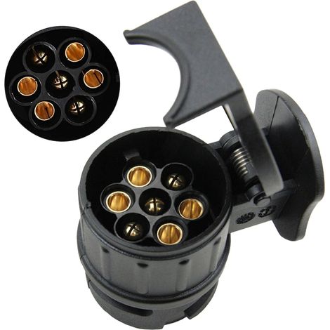 Adaptateur 13 Broches 7 Broches Adaptateur Prise Remorque 13 vers 7 Broches 12V Adaptateur Remorque pour Voiture Camion RV Caravane (1/5)