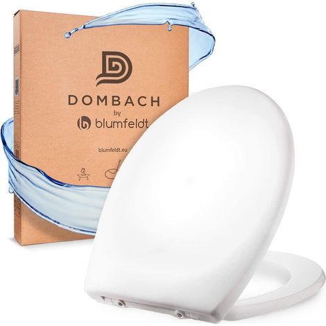 1 abattant wc ovale blanc duroplast frein de chute antibactérien acier inox fixation clipsable salle de bain (1/5)