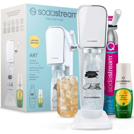 SodaStream Préparateur de boissons - Machine à soda Art White avec accessoires, saveur Ginger Ale, blanc 42007331