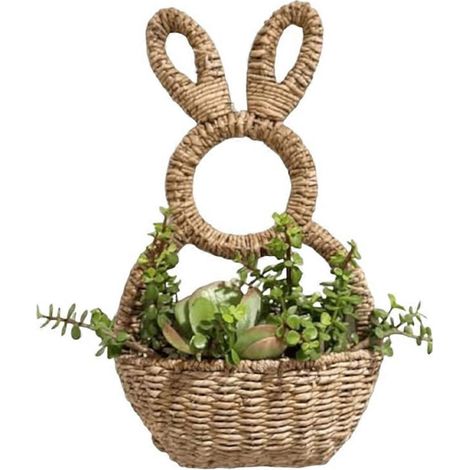 Décoration murale de printemps en forme de panier lapin, pour les décorations (1/5)