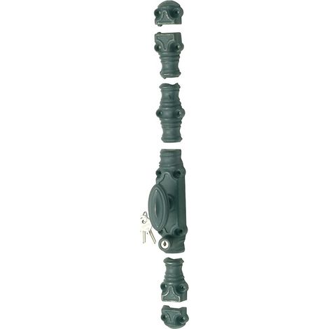 Crémone en applique en fonte pour menuiserie bois type RY 59 bouton à clé finition époxy noir - JARDINIER MASSARD (1/2)