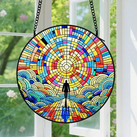 Capteur de Soleil en Vitrail Décoration Spirituelle pour Maison 20cm (1/4)