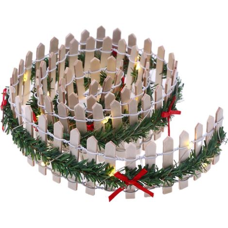 Clôture Miniature - Clôture En Bois Blanche À Barreaux - Pour Village De Noël Et Paysage De Maison De Poupée - 35 Pouces - 1 Pièce (1/5)