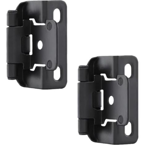 Home Hardware (6 pezzi) Cerniere per mobili a sovrapposizione da 1/2 pollice, cerniere a semi-sovrapposizione con chiusura automatica per ante di mobili da cucina, nere, adatte per ante di cucine/mobi
