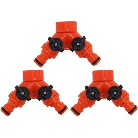 Adaptateur Filetage Femelle G3/4 Pouce 3 Pièces Vanne Dérivation Contrôlable Système Arrosage Jardin Connecteur Irrigation (1/4)