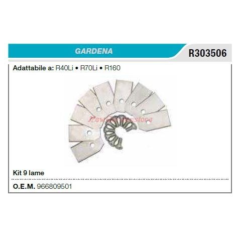 Kit 9 lame per GARDENA robot R40Li R70Li R160 R303506