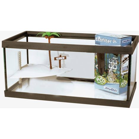 Eco 40 Glasschildkrötenpanzer mit Filterpumpe und höhenverstellbarer Insel