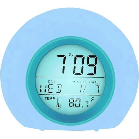 Réveil lumineux pour enfants, réveil LED numérique avec 6 sons naturels et 8 couleurs (1/3)