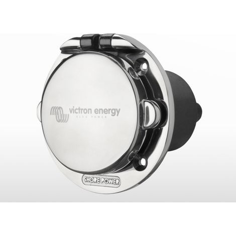 Prise de quai en acier inoxydable avec couvercle 16A/250Vac (2p/3w) (1/2)