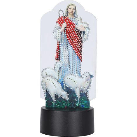 LED-Lampe zum Malen mit Diamanten, unfertiges Set, DIY 3D USB-Nachtlicht, 7 berührungsempfindliche Farben, Wohndekoration (1/5)