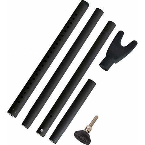 Barre de sécurité pour porte coulissante réglable en longueur, butée inférieure de porte (noir) (1/4)