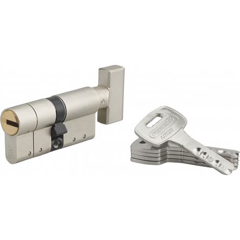 THIRARD - Cylindre de serrure à bouton Federal S, 32Bx32mm, nickel, anti-arrachement, anti-perçage, 5 clés - THIRARD (1/2)