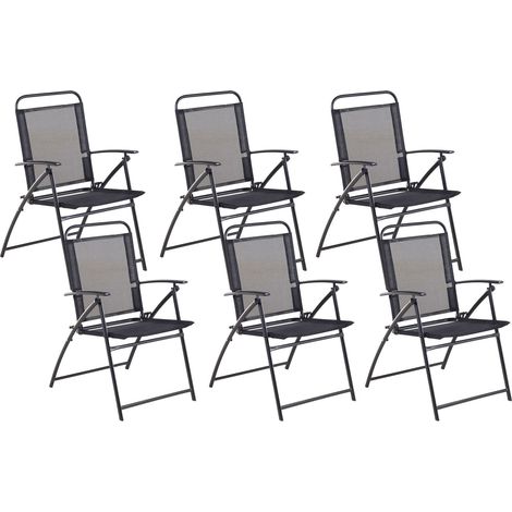 Gartenstuhl 6er Set LIVO Metall Schwarz