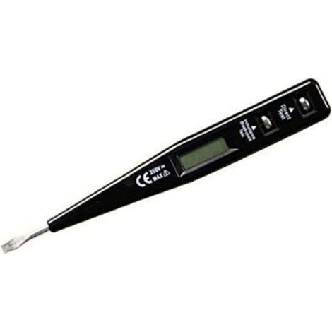 Testeur Numerique Crayon Tournevis, Sonde Testeur Tension 12-220V + Detecteur Lumineux, Voltmetre Noir (1/4)