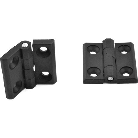 Charnière plastique 25x25 mm en polyamide noir – Résistante aux intempéries – Poids léger 3,5 g – Qualité professionnelle – Ajile (1/2)