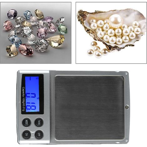 Mini balance électronique portable de poche, balance de bijouterie de la taille de la paume, 0,01 g, balance de table, usage domestique, balance pour or, 100 g/0,01 g. (1/5)