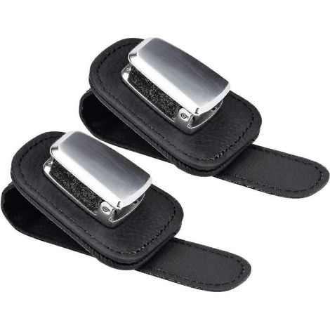 Set mit 2 universellen Sonnenbrillenhaltern für die Sonnenblende im Auto, mit schwarzem Clip.