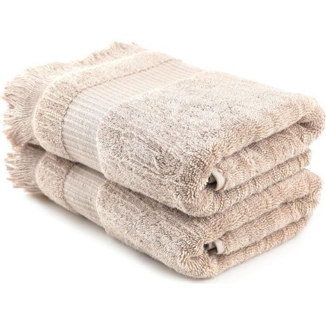 Toalla de baño, toalla de ducha, toalla de sauna. Set 100% Algodón Marrón claro (1/3)