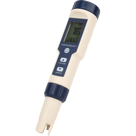 Testeur Numérique Portable 5 en 1 de Température de salinité et de PH TDS EC, Testeur Multifonctionnel de qualité de L'eau, Détecteur à Diverses Fins (1/5)