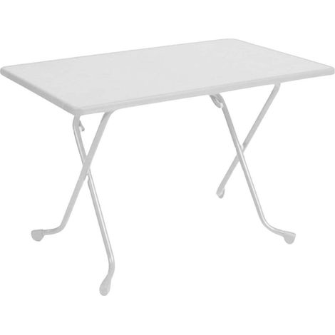 Table de jardin en acier 4 personnes en acier Cola Blanc