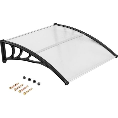 Auvent porte fenêtre 102 x 99 x 28 cm protection contre intempéries et capacité de charge 20 kg design moderne en polycarbonate blanc