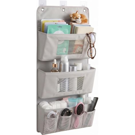 Türhänger, faltbarer Türhänger, Oxford-Gewebe, kein Bohren erforderlich, mit 3 Haken, geeignet für Badezimmer- und Hintertüren (40 x 90 cm, 3 Lagen) (1/5)