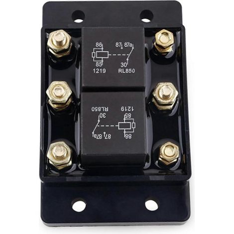 Un module relais avant/arrière 12V 80A avec 6 goujons, étanche, adapté aux moteurs de treuil de bâche, remplaçable par des relais ATP0110. (1/4)