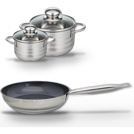 Lot Poêle 24cm et 2 Faitouts 12/16cm Elo Profi Therm Platinum (1/5)