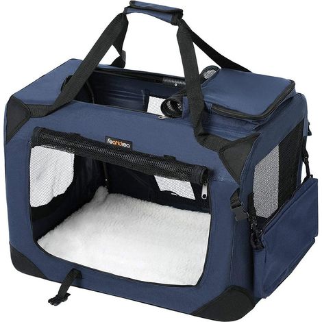Borsa pieghevole per il trasporto del cane 81 x 58 x 58 cm blu scuro 120001244