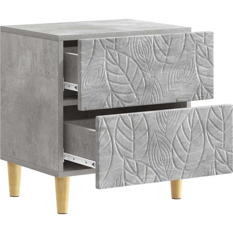 Comodino Armadio da Notte Mobiletto da notte Grigio Cemento 43 x 34,5 x 48 cm Legno ingegnerizzato (1/5)