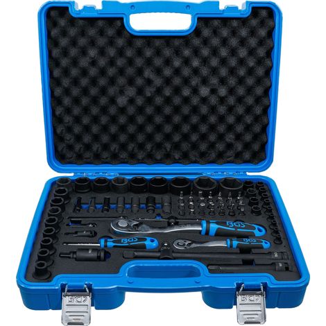 BGS Juego de vasos de impacto hexagonales 6,3 mm (1/4") + 12,5 mm (1/2") 69 pzs. - 5255 (1/4)