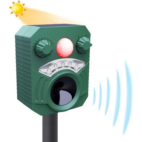 EASYCOMFORT Répulsif Chat Jardin Ultrasons - 5 Modes, Alimentation Solaire/USB, Étanche, Prévention Chiens/Chats/Oiseaux (1/5)