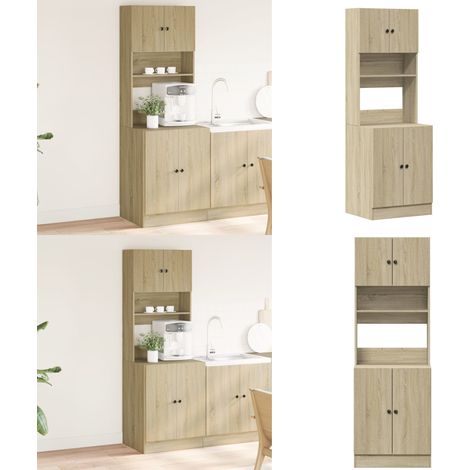 Armoire de cuisine chêne sonoma 60x50x180 cm bois d'ingénierie - Rangement cuisine - Bois d'ingénierie (1/5)