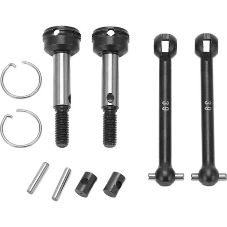 Arbre de transmission CVD arrière noir argenté 39mm/1.54in pour Tamiya 1/10 XV01 TC01, kit de cardans universels en fer, accessoires RC (1/5)