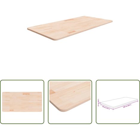 Eichenholz - Waschtischplatte 100x50x1,5 cm Massivholz Unbehandelt (1/5)
