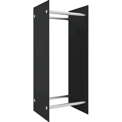 Maison Exclusive - Porta Legna Nero 40x35x100 cm in Vetro Temperato (1/5)