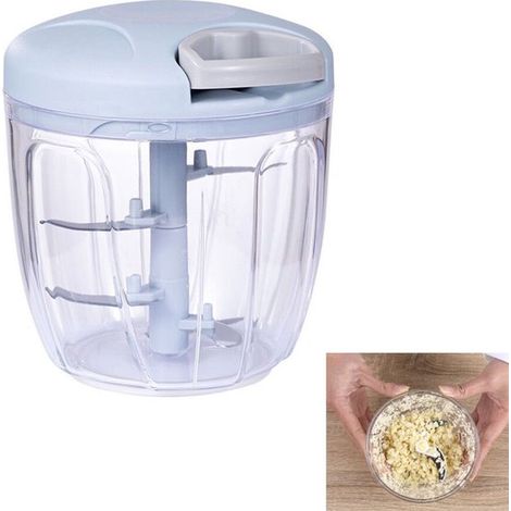 Affettatrice per verdure, robot da cucina e per alimenti, tritatutto manuale, smacchiatore per erbe aromatiche, affettatrice per verdure, mini affettatrice per cipolle, affettatrice manuale per cipoll (1/5)
