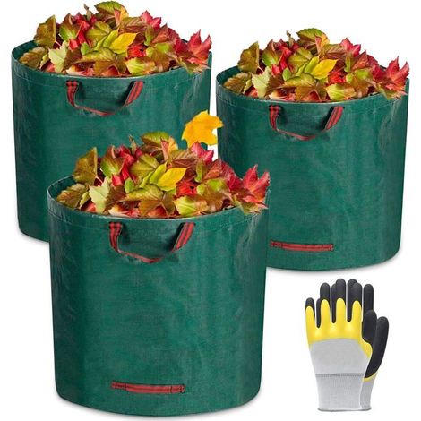 Sacs à déchets de jardin - YSFMODE - 3 sacs 272L - Imperméables - Résistants aux UV - Pliable (1/5)