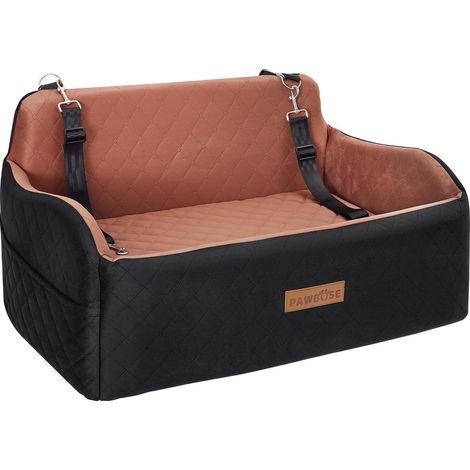 Siège auto pour chien de taille moyenne/grande de moins de 25 kg ou 2 petits chiens, rembourrage en tissu doux, rembourrage en mousse à mémoire de forme, siège de voiture confortable amovible (1/5)