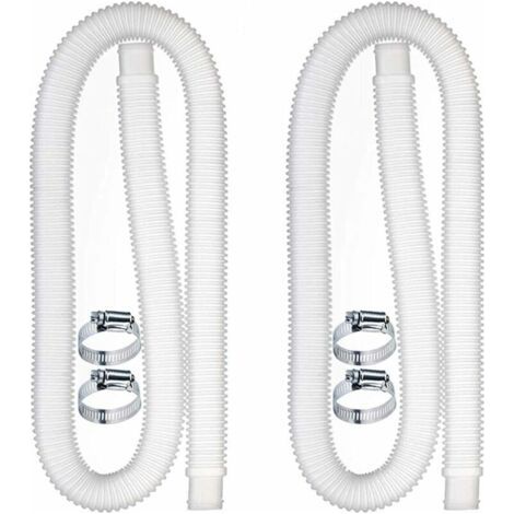BUNTHAUS Tuyau de Remplacement pour Piscine, Accessoires de Tuyau de Pompe À Filtre avec 4 Clips Métalliques, Tuyau de Piscine Long de 59x1,25 Pouces pour Pompe, Accessoires de Piscine (1/5)