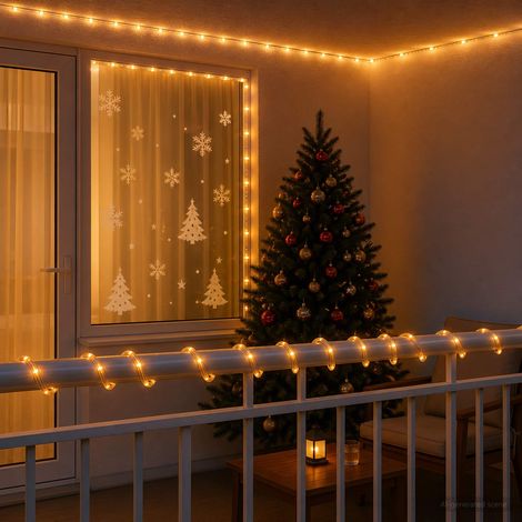 Cordon lumineux LED de Noël 2400 LED Jaune 100 m (1/5)