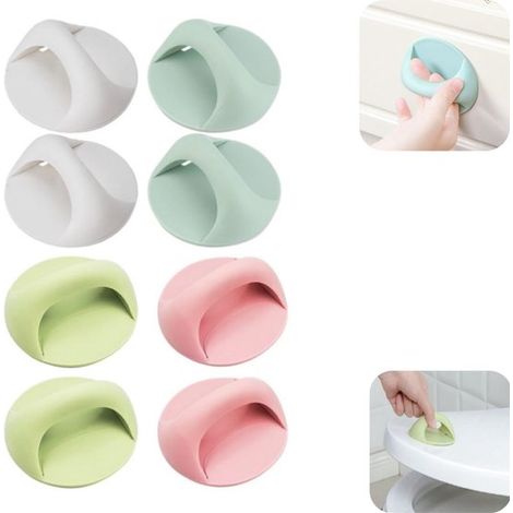 Poignées de meuble adhésives lot de 8 - boutons 6,5 x 6,5 cm, plusieurs couleurs (1/5)