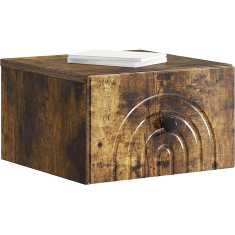 Maison Exclusive - Mobiletto da notte a muro Rovere Fumo 33 x 34,5 x 20 cm