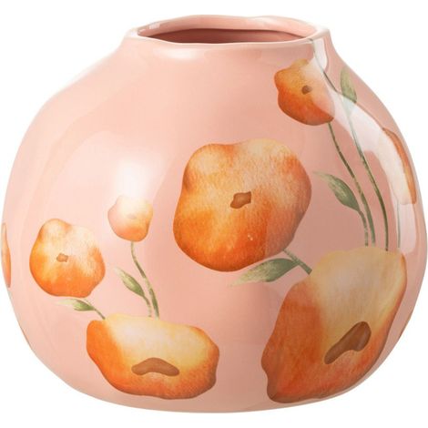 Vase Déco Poterie "Bloem" 17cm Saumon (1/2)